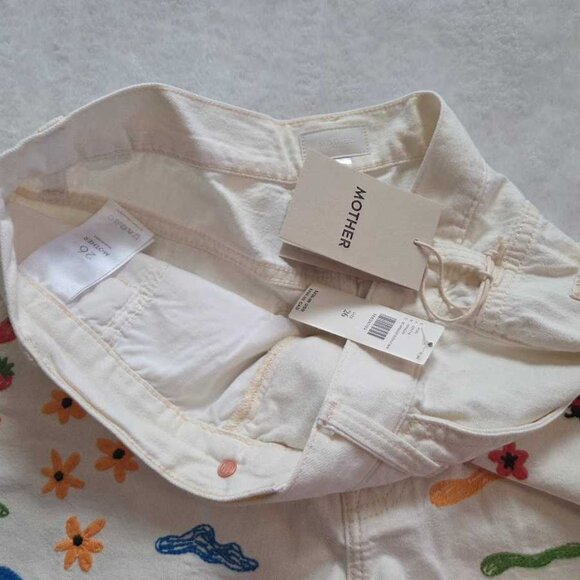 New 26 Mother x Anthropologie The Stud Finder shorts No Rainbows without Rain - Picture 5 of 11